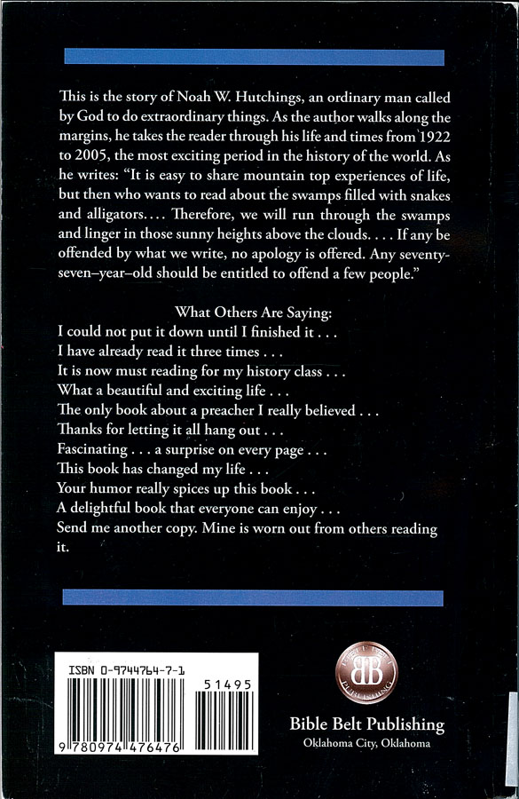 Picture of the back cover of the book entitled As it is in the Days of Noah.