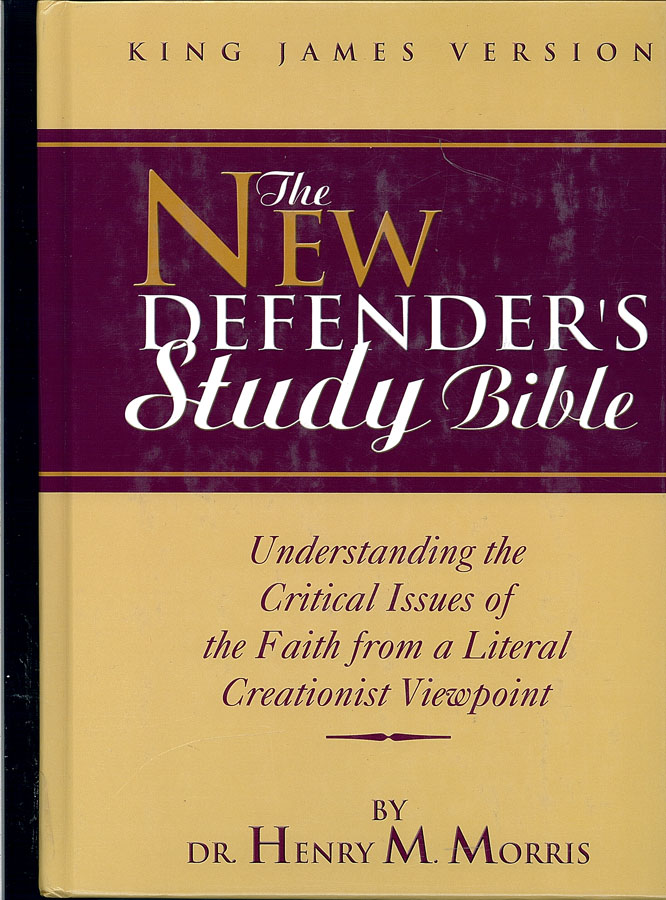 Picture of the front cover of the book entitled The New Defender's Study Bible.