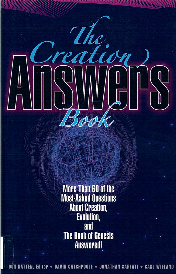 Picture of the front cover of the book entitled The Creation Answers Book.