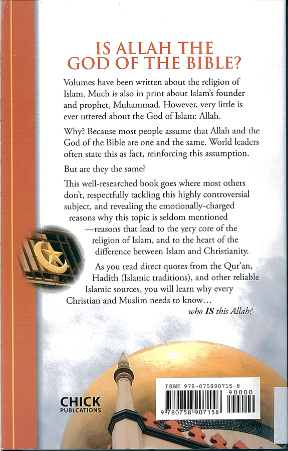 Picture of the back cover of the book entitled Who Is This Allah?