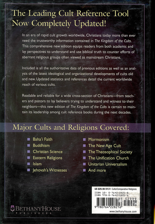 Picture of the back cover of the book entitled The Kingdom of the Cults.