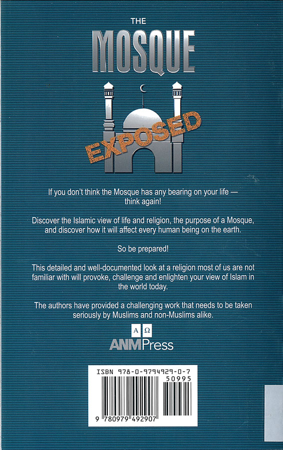 Picture of the back cover of the book entitled The Mosque Exposed.