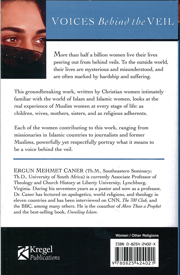 Picture of the back cover of the book entitled Voices Behind the Veil.