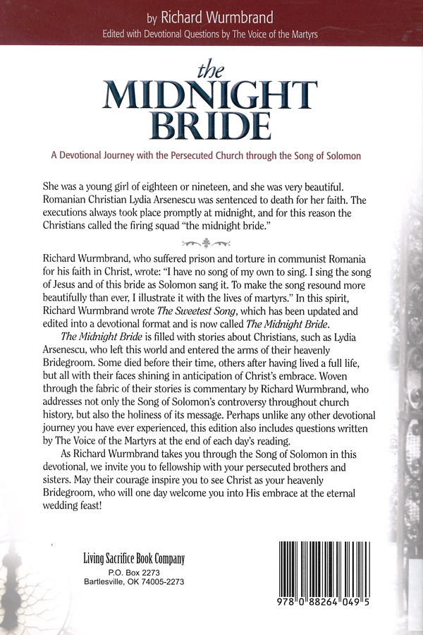Picture of the back cover of the book entitled Midnight Bride.