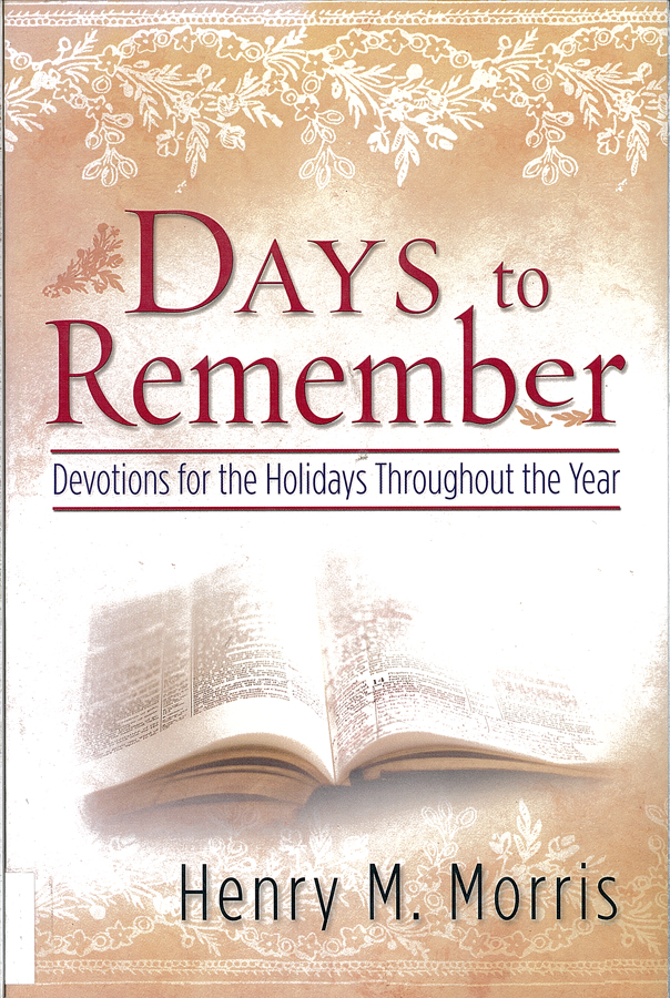 Picture of the front cover of the book entitled Days to Remember.