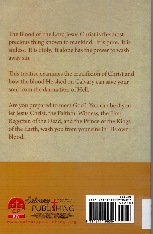 Picture of the back cover of the book entitled But For the Blood.