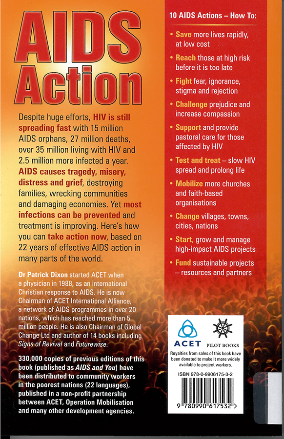 Picture of the back cover of the book entitled AIDS Action.