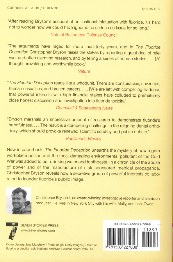 Picture of the back cover of the book entitled The Fluoride Deception.