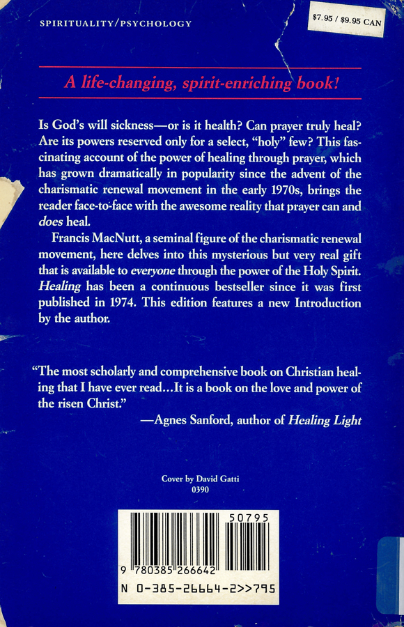 Picture of the back cover of the book entitled Healing.