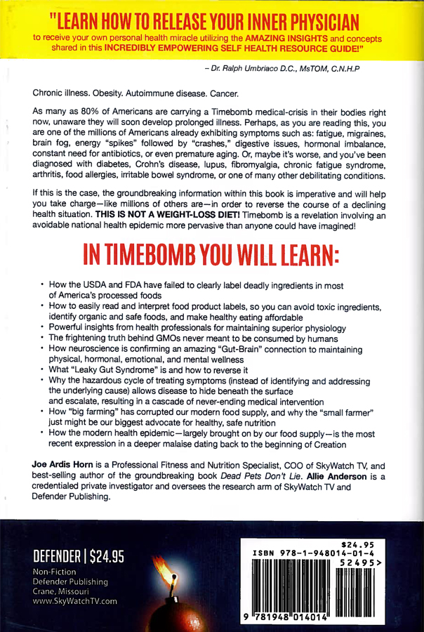 Picture of Back Cover of the book entitled Time Bomb.