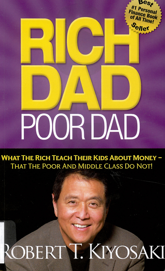Picture of the front cover of the book entitled Rich Dad Poor Dad.
