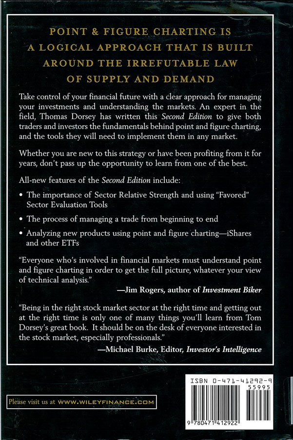 Picture of the back cover of Point & Figure Charting book.