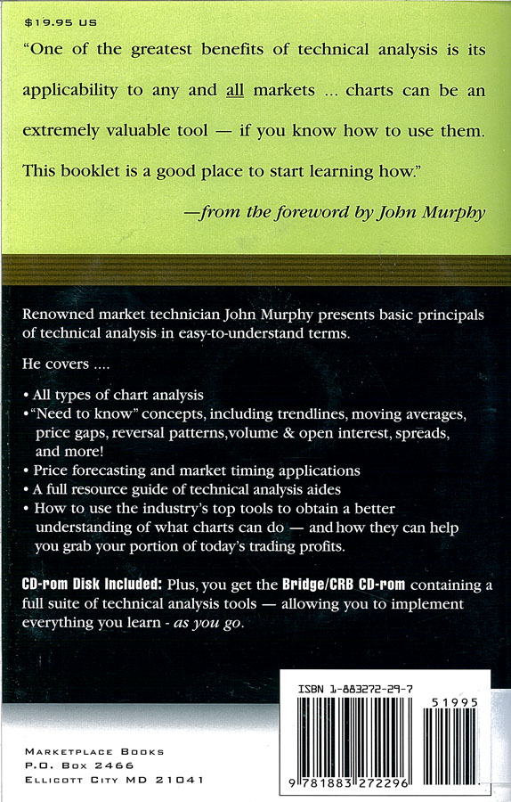 Picture of the back cover of the book entitled John Murphy on Chart Analysis.