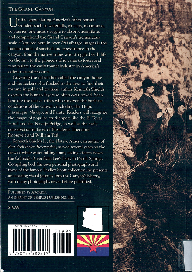 Picture of the back cover of the book entitled The Grand Canyon: Native People and Early Visitors.