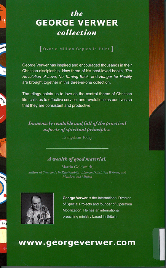 Picture of the back cover of the book entitled the GEORGE VERWER collection.