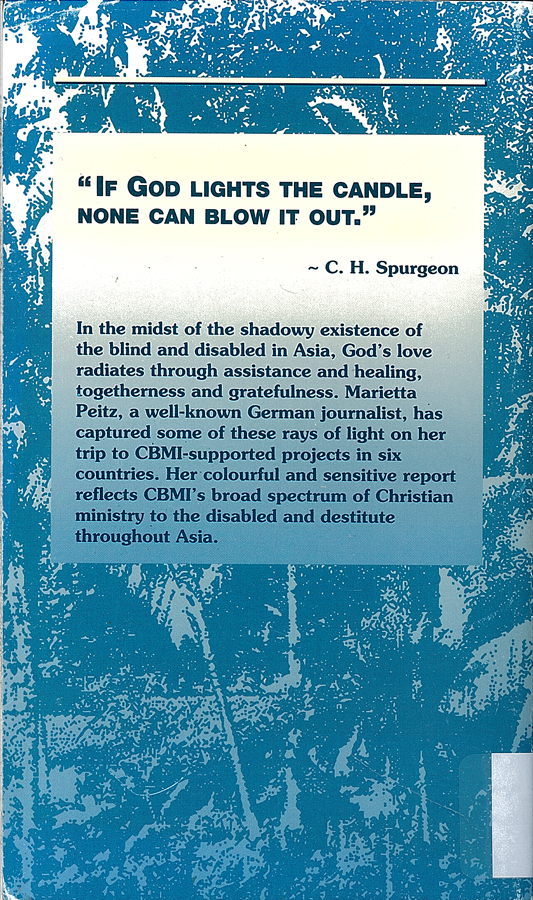 Picture of the back cover of the book entitled Journey in the Shadow of Light.