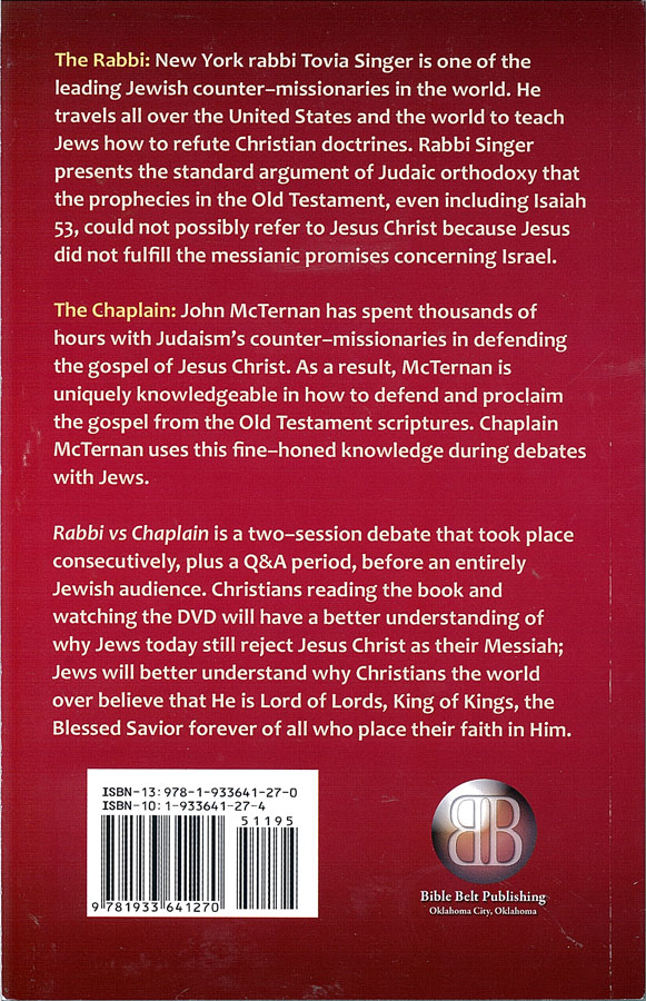 Picture of the back cover of the book entitled Rabbi Vs Chaplain.
