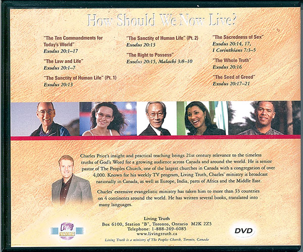 Picture of the back cover of the DVD entitled How Should We Now Live?