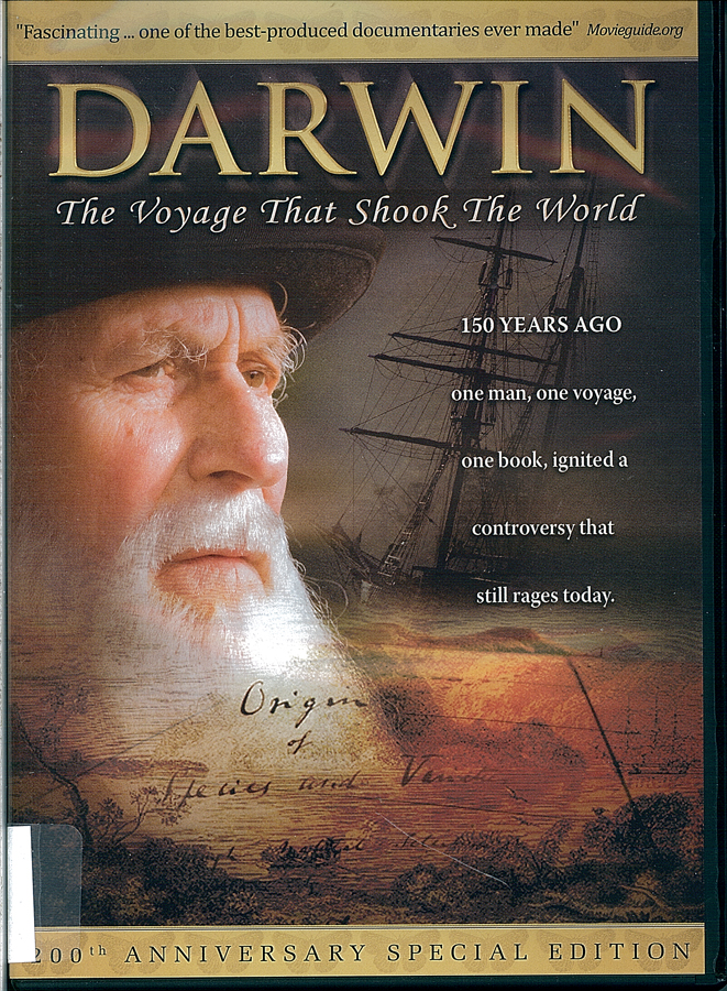 Picture of the front cover of the DVD entitled Darwin: The Voyage that Shook the World.
