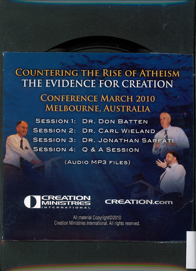 Picture of the back cover of the DVD entitled Countering the Rise of Atheism.