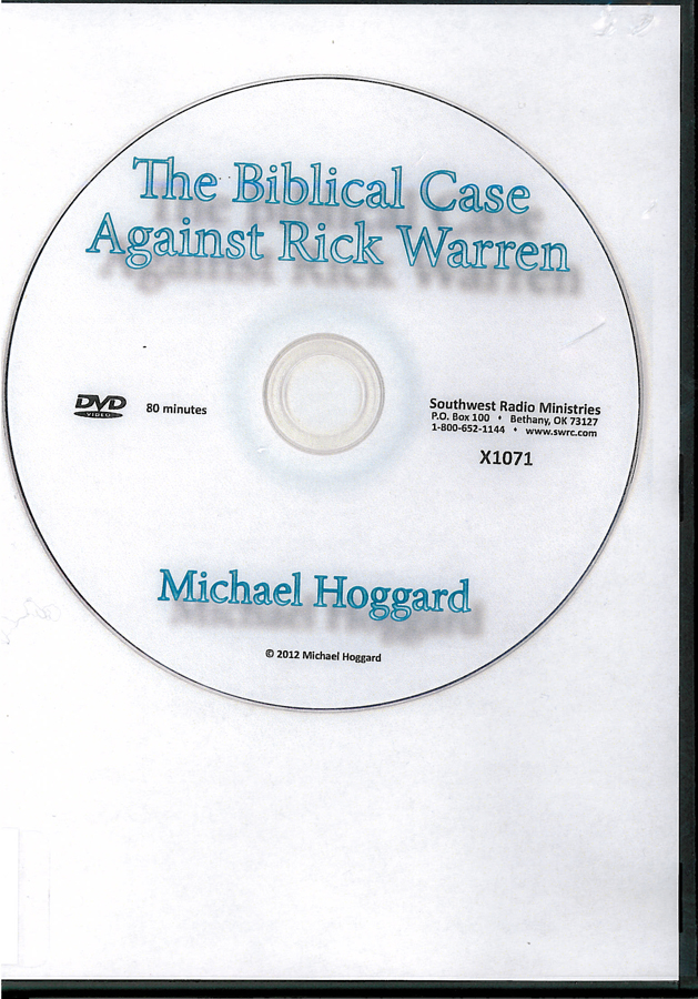 Picture of the front cover of the DVD entitled The Biblical Case Against Rick Warren.