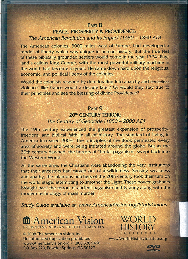 Picture of the back cover of the DVD entitled From Terror to Triumph Part 8 and Part 9.