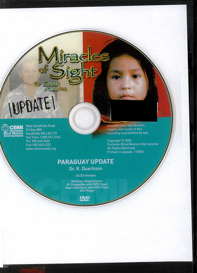 Picture of the front cover of the DVD entitled Miracles of Sight.