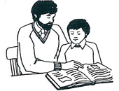 Picture of a Parent and a Child Reading a Book