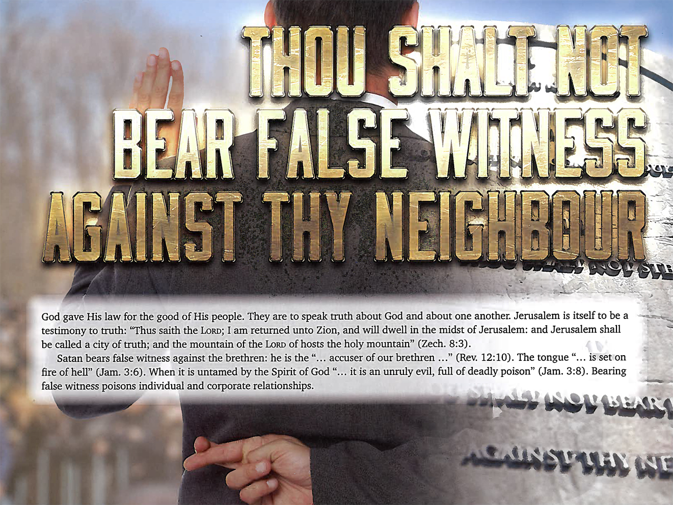 2018 Prophecy Calendar: September - Thou Shalt Not Bear False Witness Against Thy Neighbour