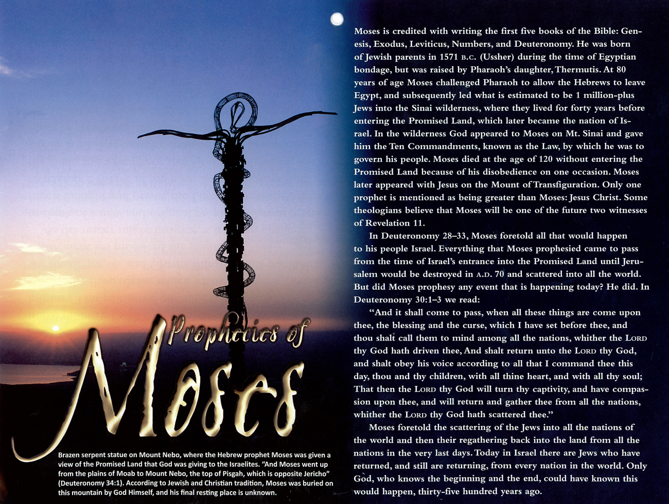 2011 Prophecy Calendar: January - Prophecies of Moses
