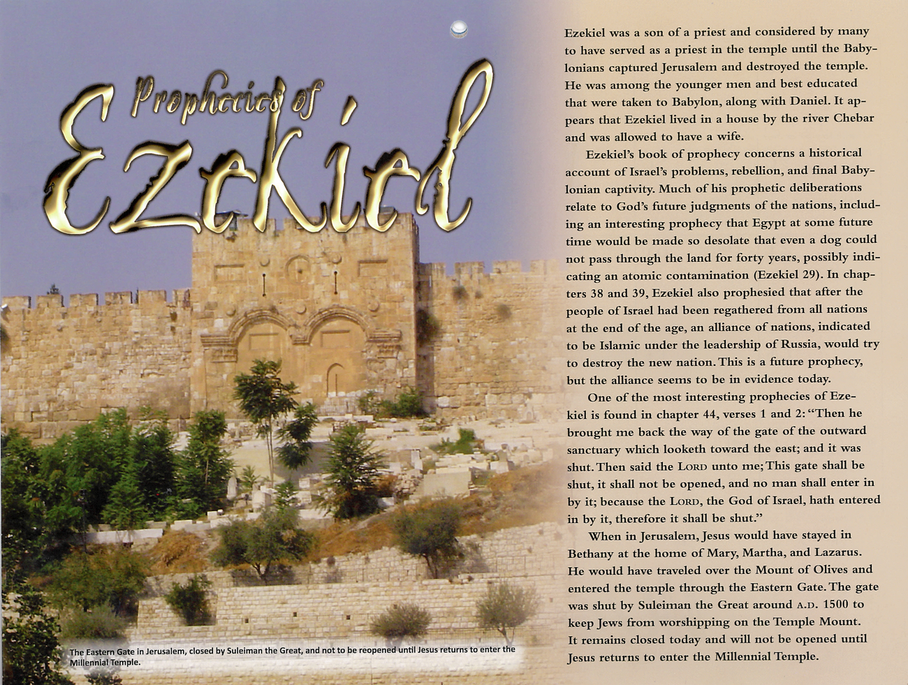 2011 Prophecy Calendar: April - Prophecies of Ezekiel