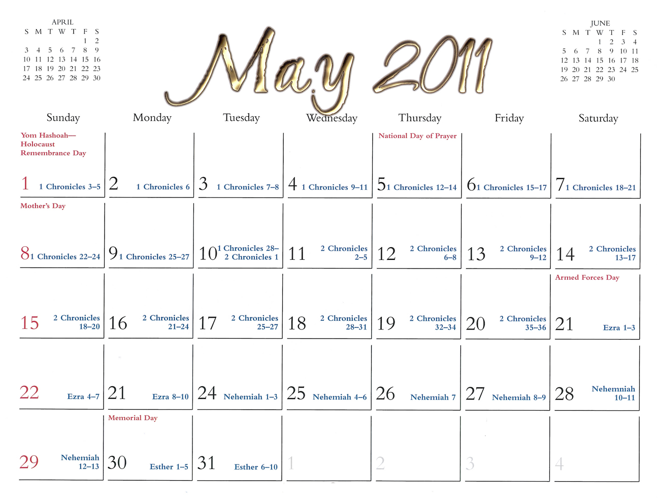 2011 Prophecy Calendar: May - Prophecies of Daniel