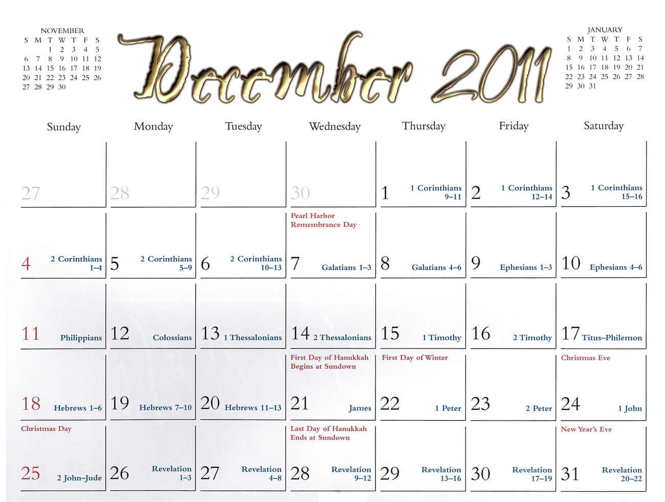 2011 Prophecy Calendar: December - Prophecies of John