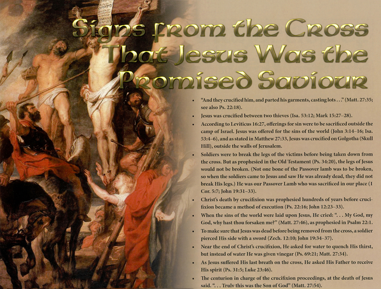 2013 Prophecy Calendar: July - Signs From the Cross That Jesus Was the Promised Saviour