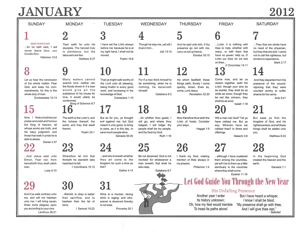 January: 2012 The Peoples Gospel Hour Calendar