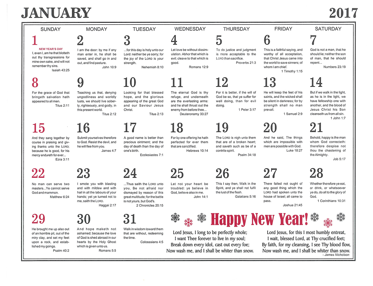 January: 2016 The Peoples Gospel Hour Calendar