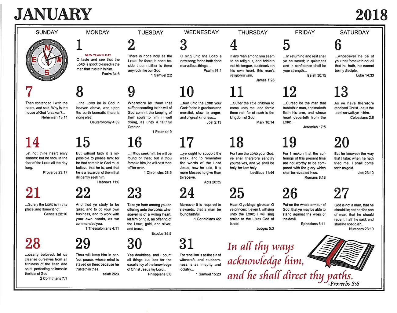 January: 2018 The Peoples Gospel Hour Calendar