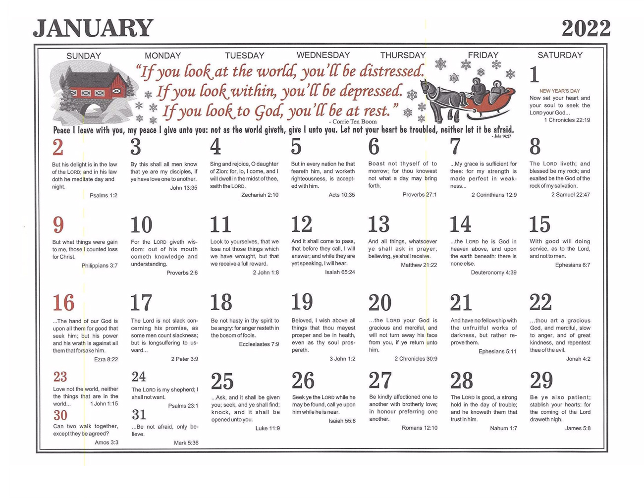 January: 2022 The Peoples Gospel Hour Calendar
