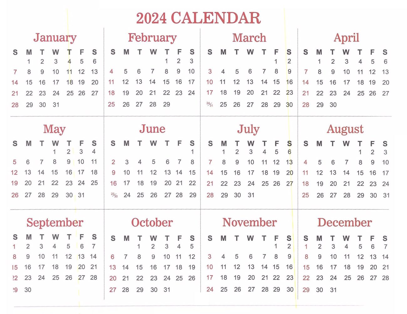 Back Cover: 2023 The Peoples Gospel Hour Calendar