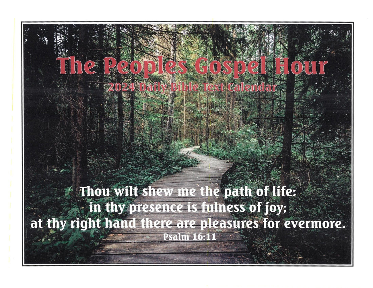 Front Cover: 2024 The Peoples Gospel Hour Calendar