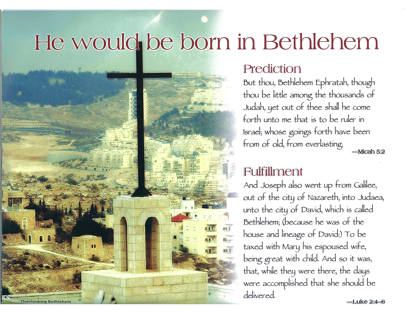 2010 Prophecy Calendar: March - He would be born in Bethlehem