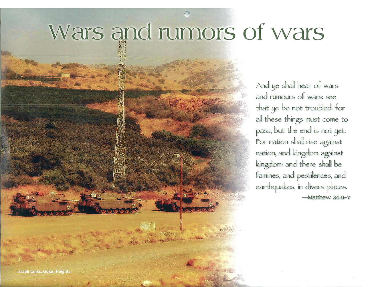 2010 Prophecy Calendar: August - Wars and rumors of wars