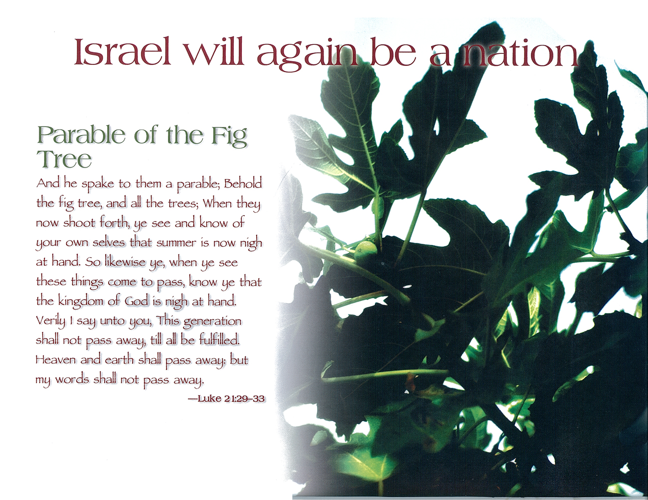 2010 Prophecy Calendar: September - Israel will again be a nation