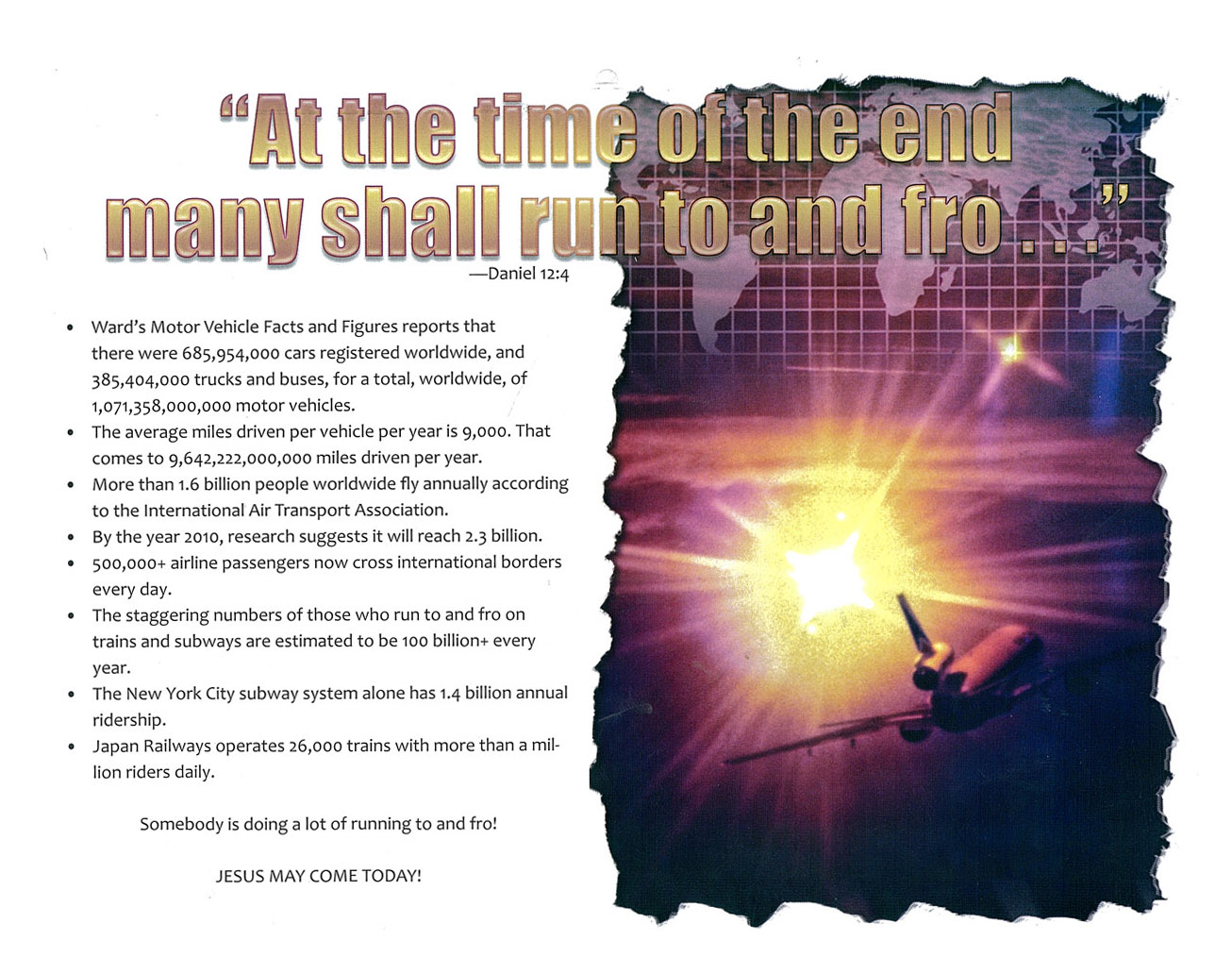 2009 Prophecy Calendar: February - At the time of the end many shall run to and fro ...