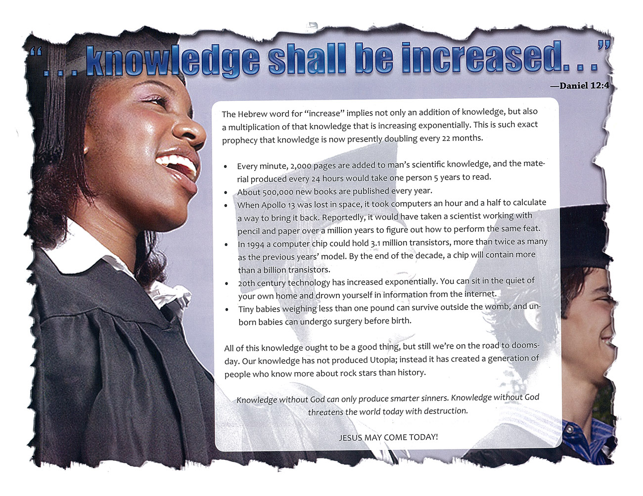 2009 Prophecy Calendar: March - Knowledge shall be increased...