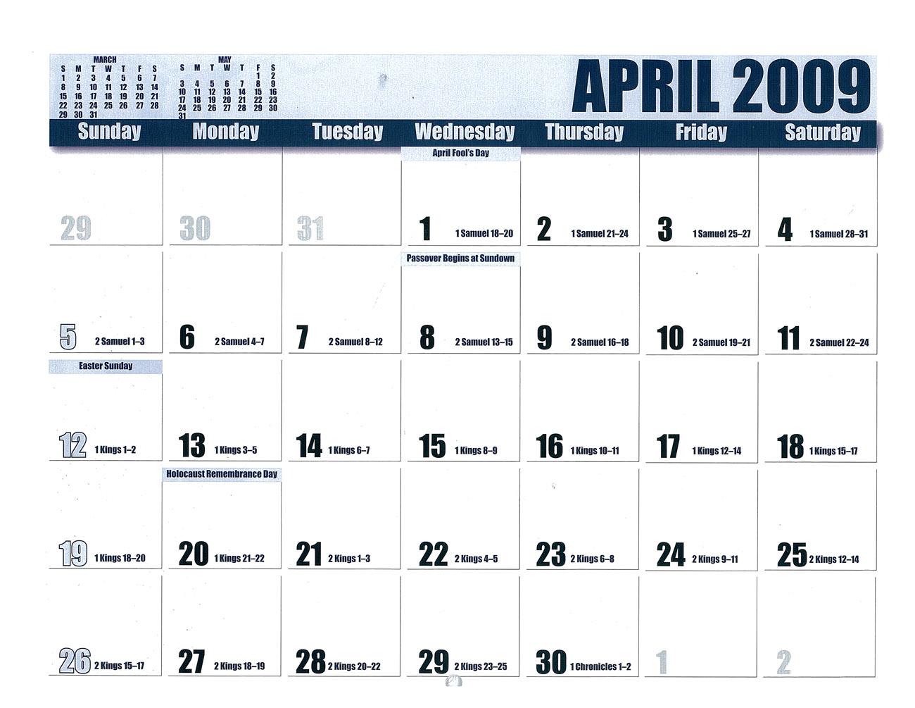 2009 Prophecy Calendar: April - refounding of Istrael as a nation