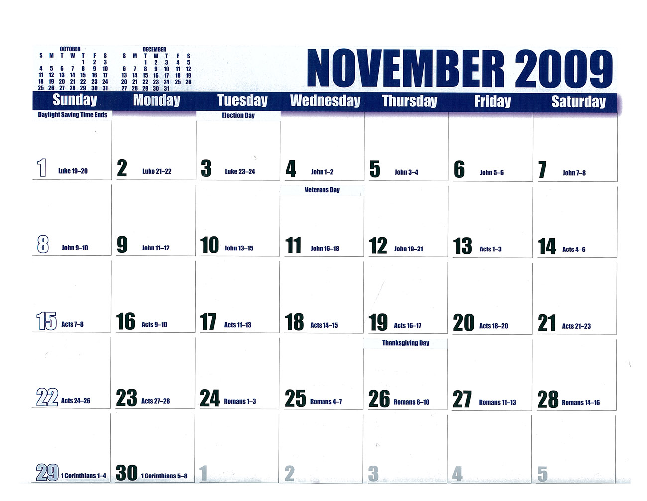2009 Prophecy Calendar: November - ...as a thief in the night