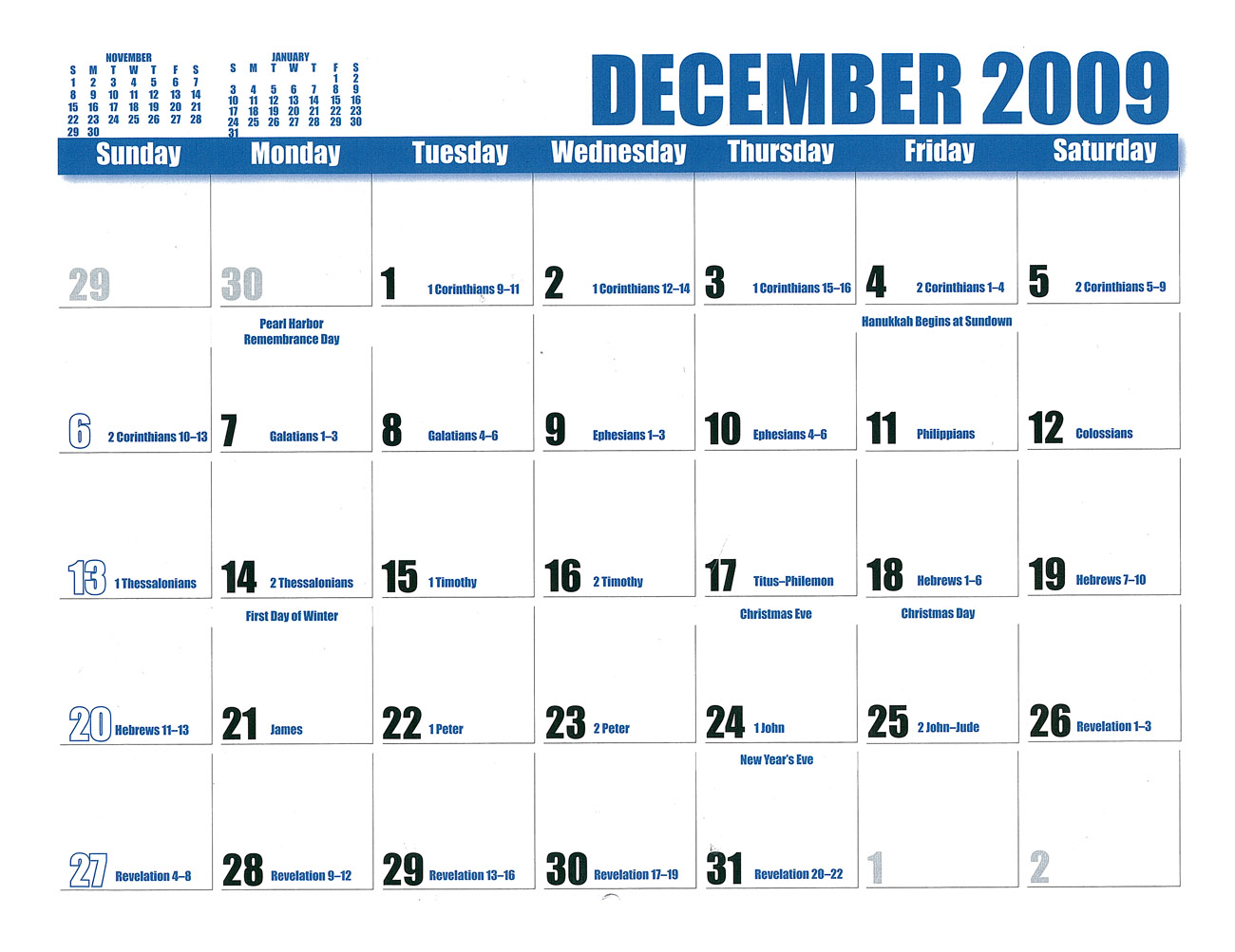 2009 Prophecy Calendar: December - beginning of sorrows