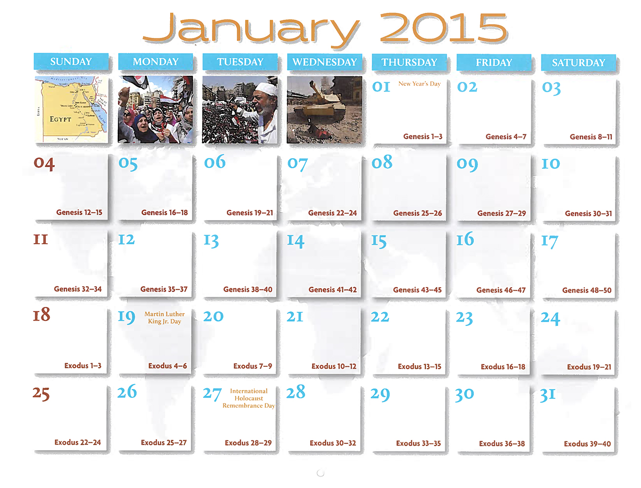 2015 Prophecy Calendar: January - Calendar