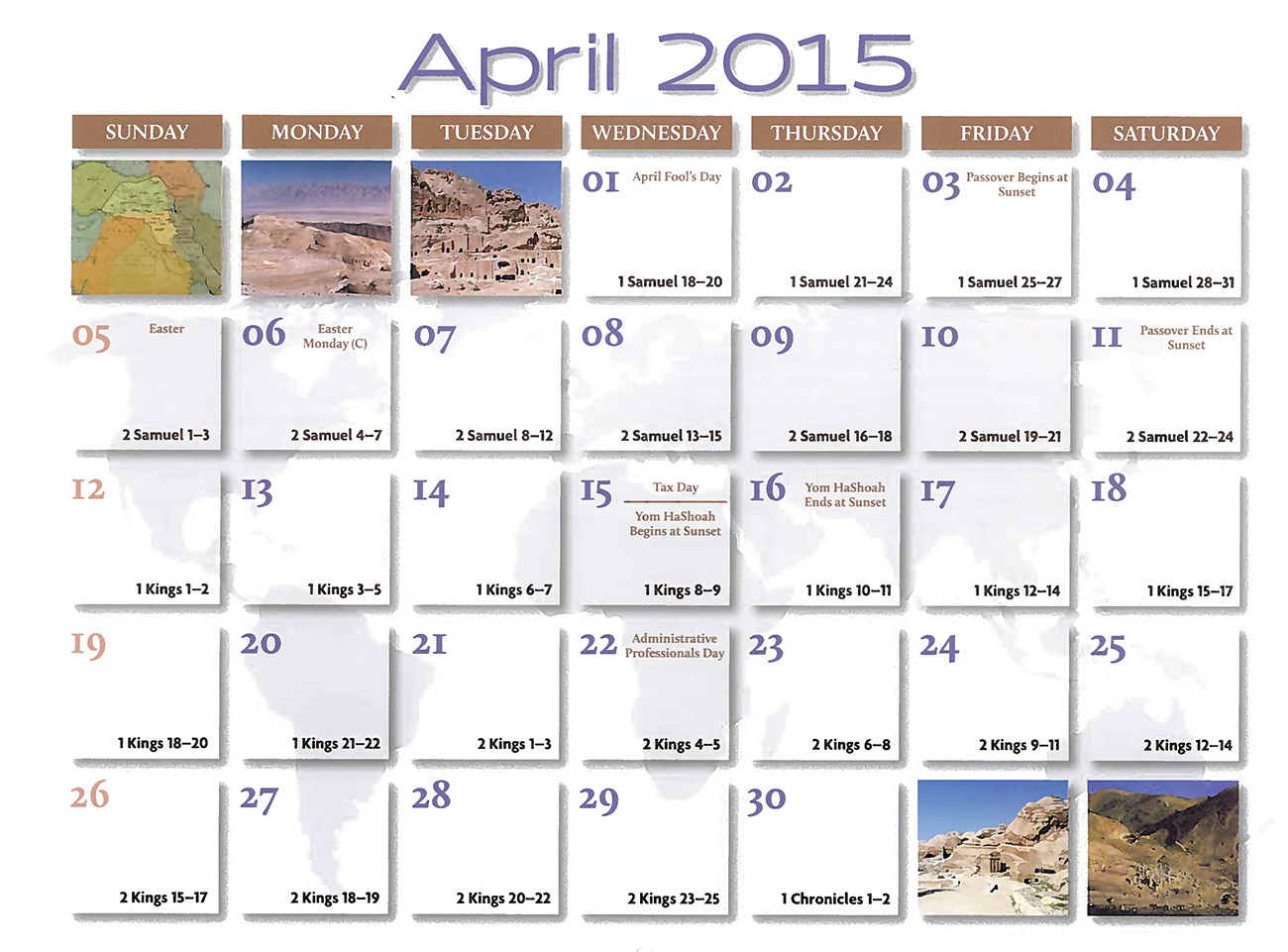 2015 Prophecy Calendar: April - Calendar